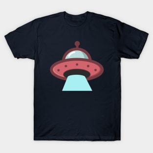 Cool Retro Red UFO T-Shirt